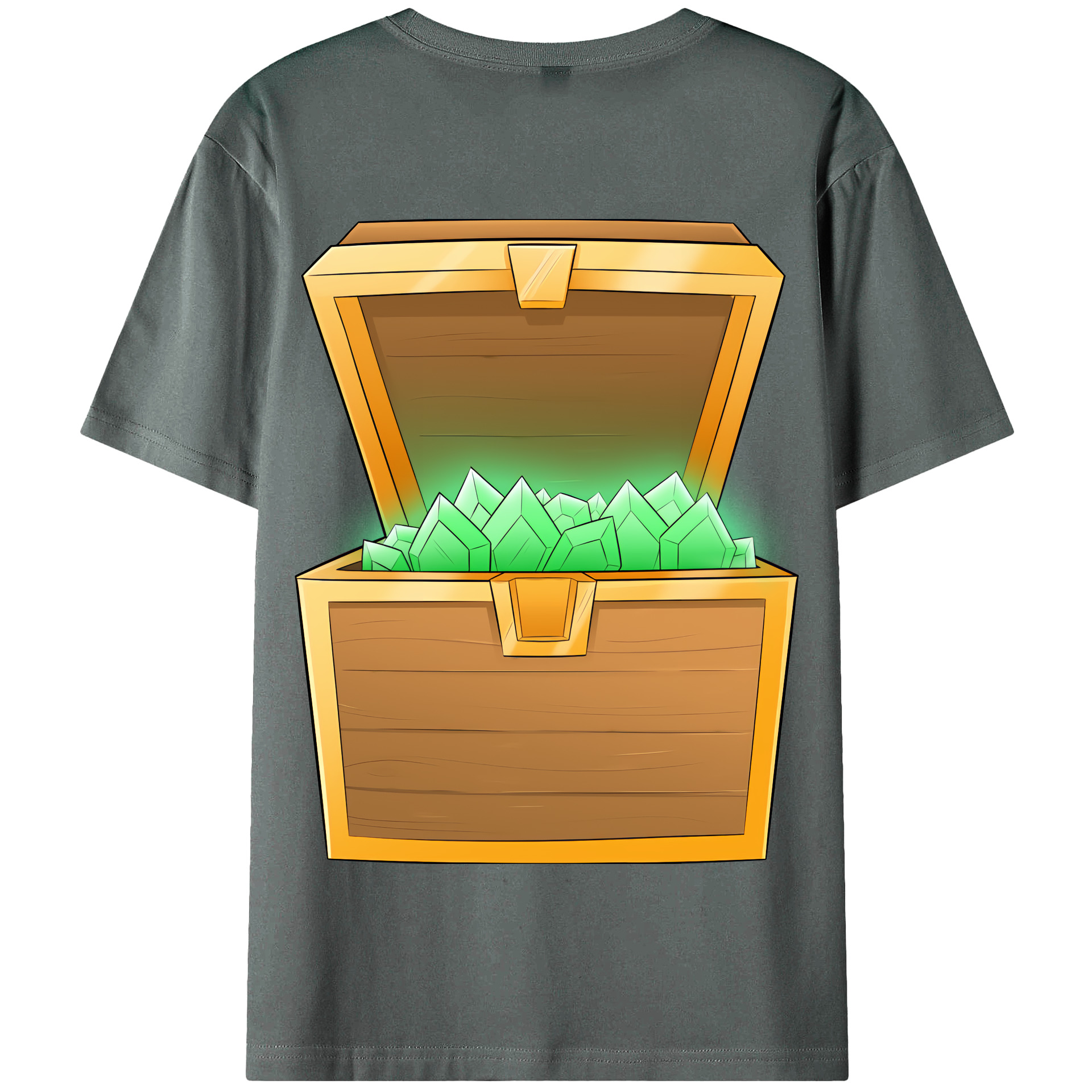 （画像用） マインクラフト ブロックの世界 Minecraft MC Block world 綿100％半袖Tシャツ（背面プリント）